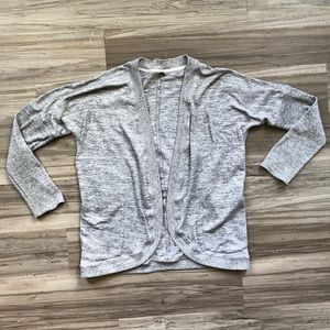 Gray open faced cardigan with pockets